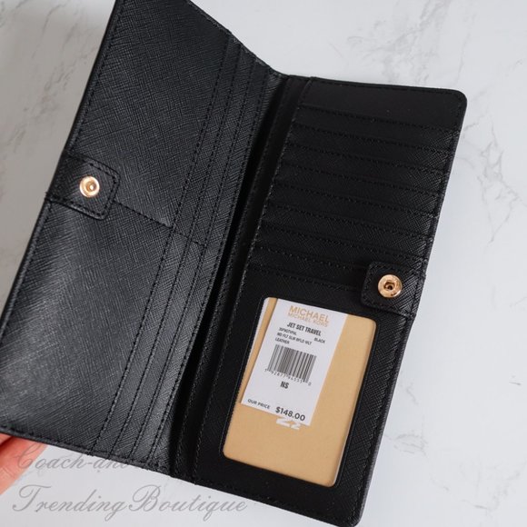 NWT Michael Kors Jet Set Flat Slim Bifold Wallet - Picture 3 of 5